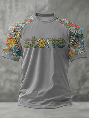 Men's Lemon Roses Music Lover Printed short sleeve t-shirt