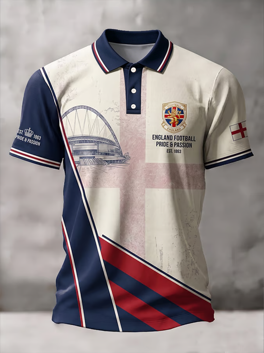 Men's UK Football Lover England Printed polo shirt
