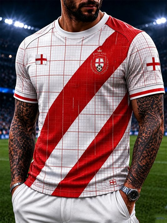 Men's UK Football Lover England Printed short sleeves t-shirt
