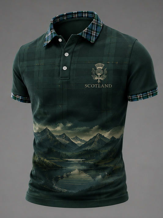 Men's Alba gu bràth Tartan Print Casual Polo