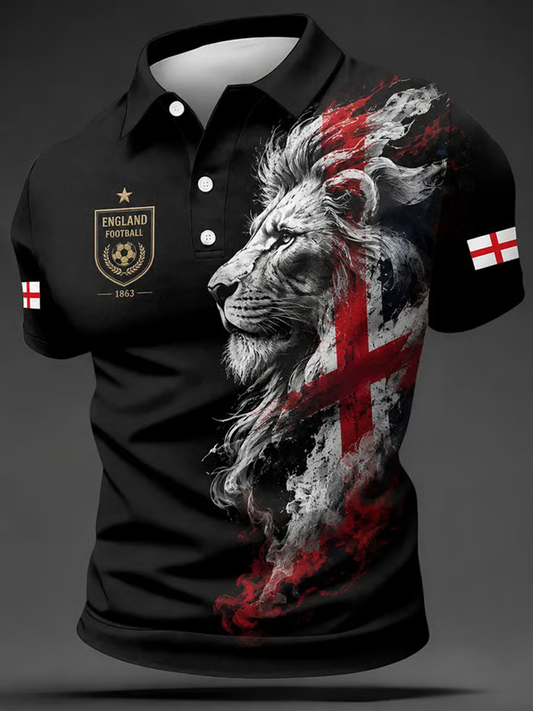 Men's UK Football Lover England Printed polo shirt