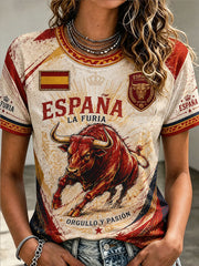 Women's Spain Football Short-sleeved T-shirt