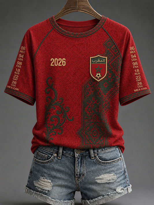 Women's 2026 Morocco Football T-shirts