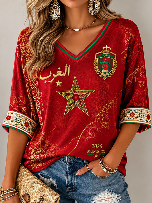 Women's 2026 Morocco Football T-Shirts