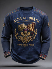 Men's Scotland Edinburgh Art Printed Waffle Tops
