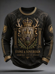 Men's Scotland Edinburgh Art Printed Waffle Tops