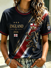 Women's UK Football Lover England Printed short-sleeved T-shirt