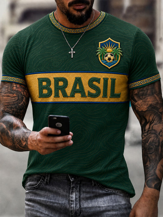 Men's Gift For Football Fans Print Casual Tee