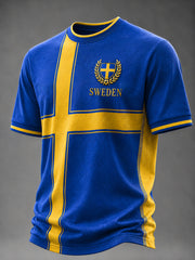 Men's Swedish Football Printed T-shirt