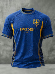 Men's Sweden Football Printed T-Shirt