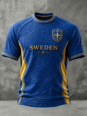Men's Sweden Football Printed T-Shirt