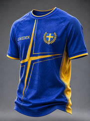 Men's Swedish Football Printed Casual short sleeves t-shirt