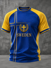 Men's Swedish Football Printed Casual short sleeves t-shirt