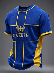 Men's Swedish Football Printed T-shirt