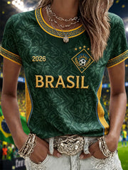 Women's Gift For Football Fans Print Casual Tee