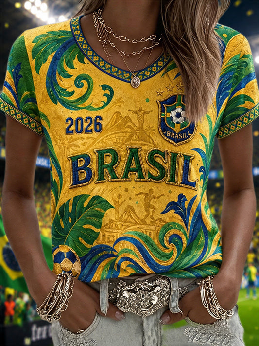 Women's Gift For Football Fans Print Casual Tee