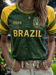 Women's Gift For Football Fans Print Casual Tee