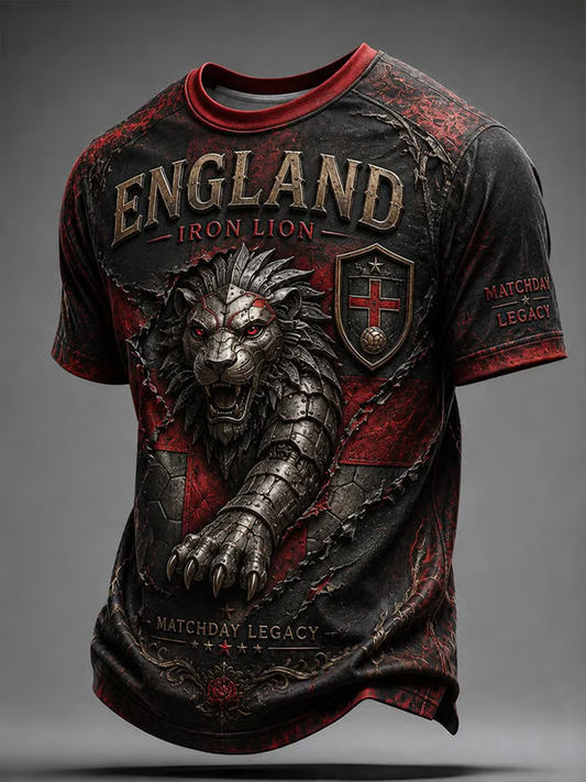Men's UK Football Lover England Printed short sleeves t-shirt