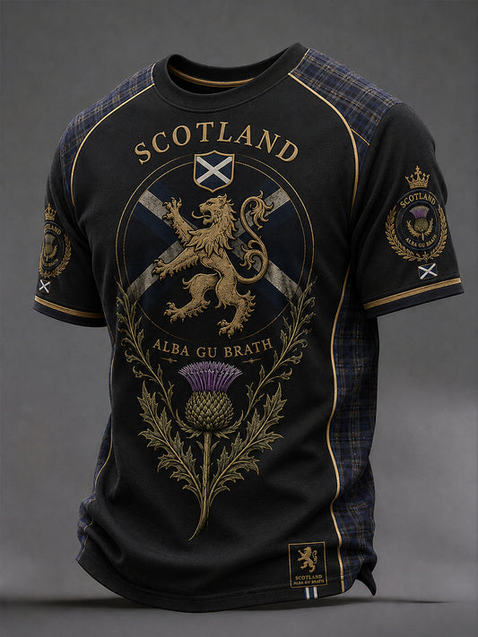 Men's Scotland Art Printed Short Sleeve T-shirt