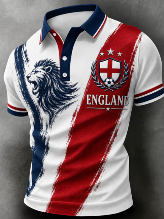 Men's UK Football Lover England Printed polo shirt