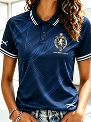 Women's UK Football Lover Scotland Printed polo T-shirt
