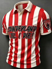 Men's England Football Lover Black Cats Art Printed Casual Tops