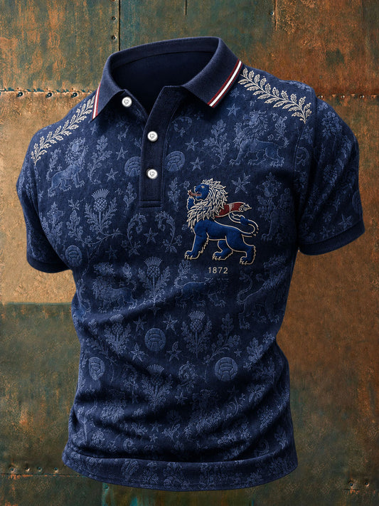 Men's Glasgow Football Lover Art Printed Casual Tops