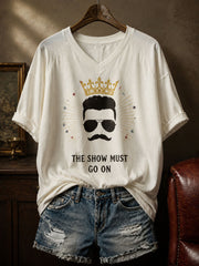 Women's UK Music Lover Art Printed T-shirt