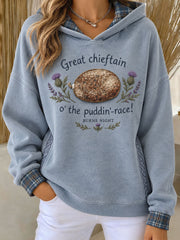 Women's Scotland Burns Night Art Printed Hoodie