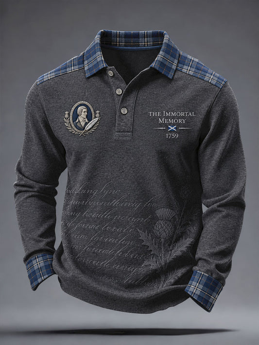 Men's Scotland Burns Night Art Printed Casual Tops