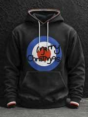 Men's UK Music Lover Christmas Art Printed Hoodie