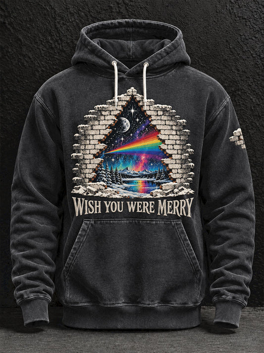 Men's UK Music Lover Christmas Art Printed Hoodie