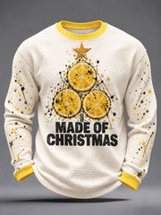 Men's UK Music Lover Christmas Art Printed Waffle Tops