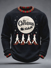 Men's UK Music Lover Christmas Art Printed Waffle Tops