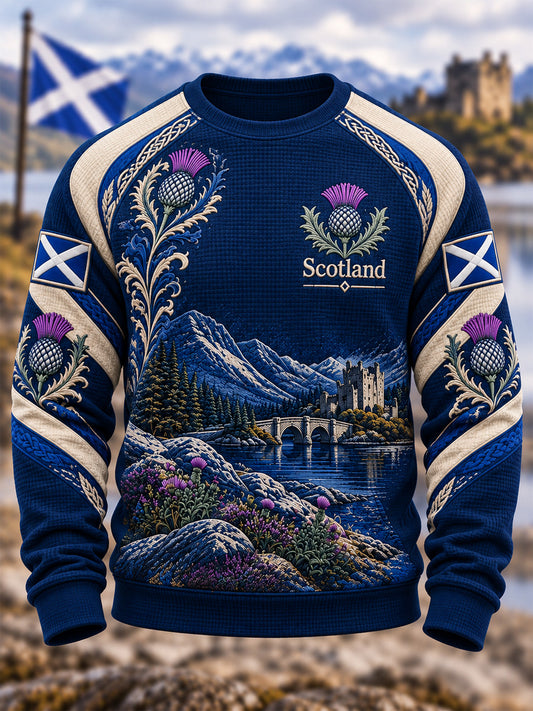 Men's St. Andrew's Day Print Waffle Sweatshirt