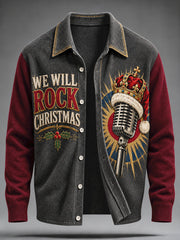 Unisex UK Music Lover Christmas Art Printed Coat
