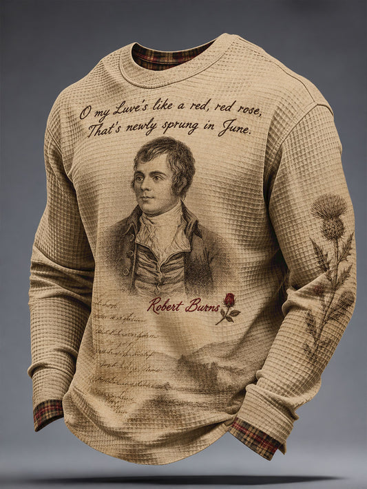 Men's Scotland Burns Night Printed Waffle Sweatshirt